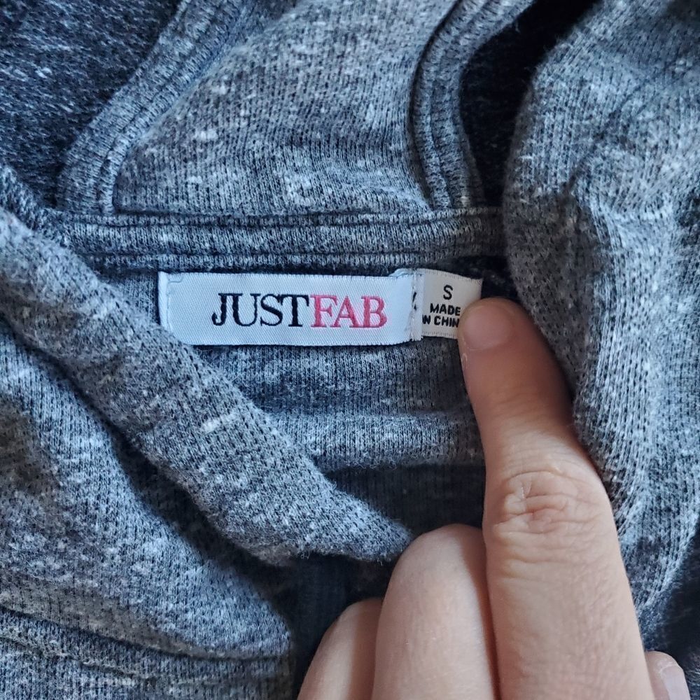 Just Fab Grey Hooded Jacker - Picture 3 of 9
